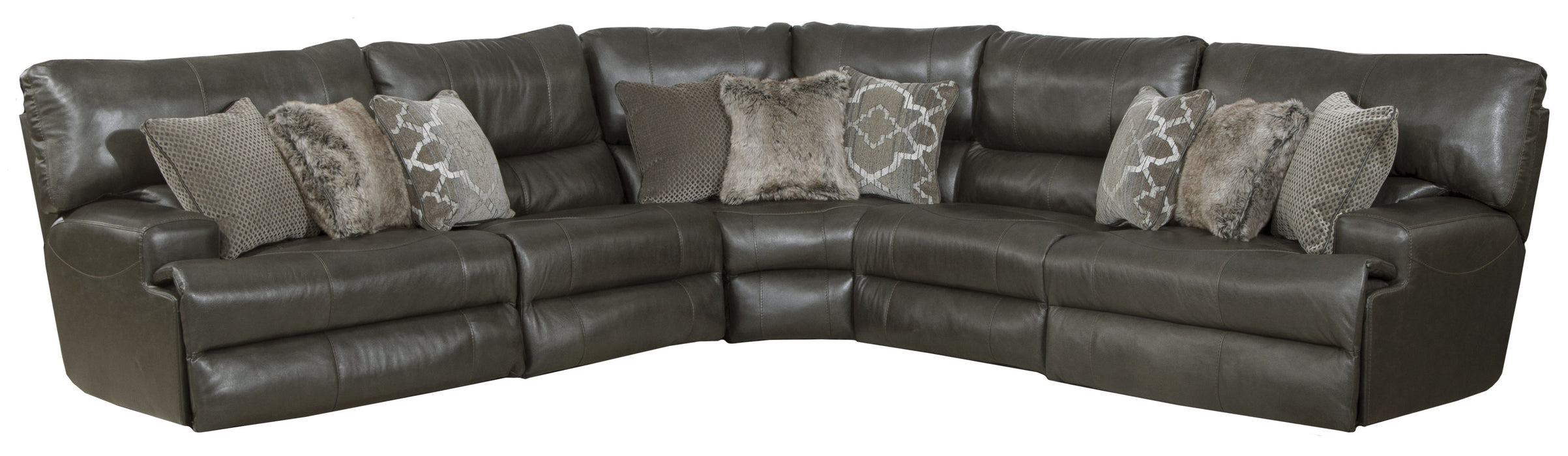 Como - Italian Leather Match Reclining Sectional