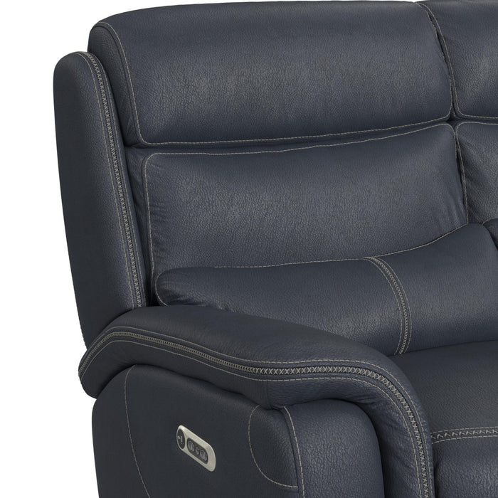 Aruba - Power Motion Sofa With Power Headrest - Pebble Navy