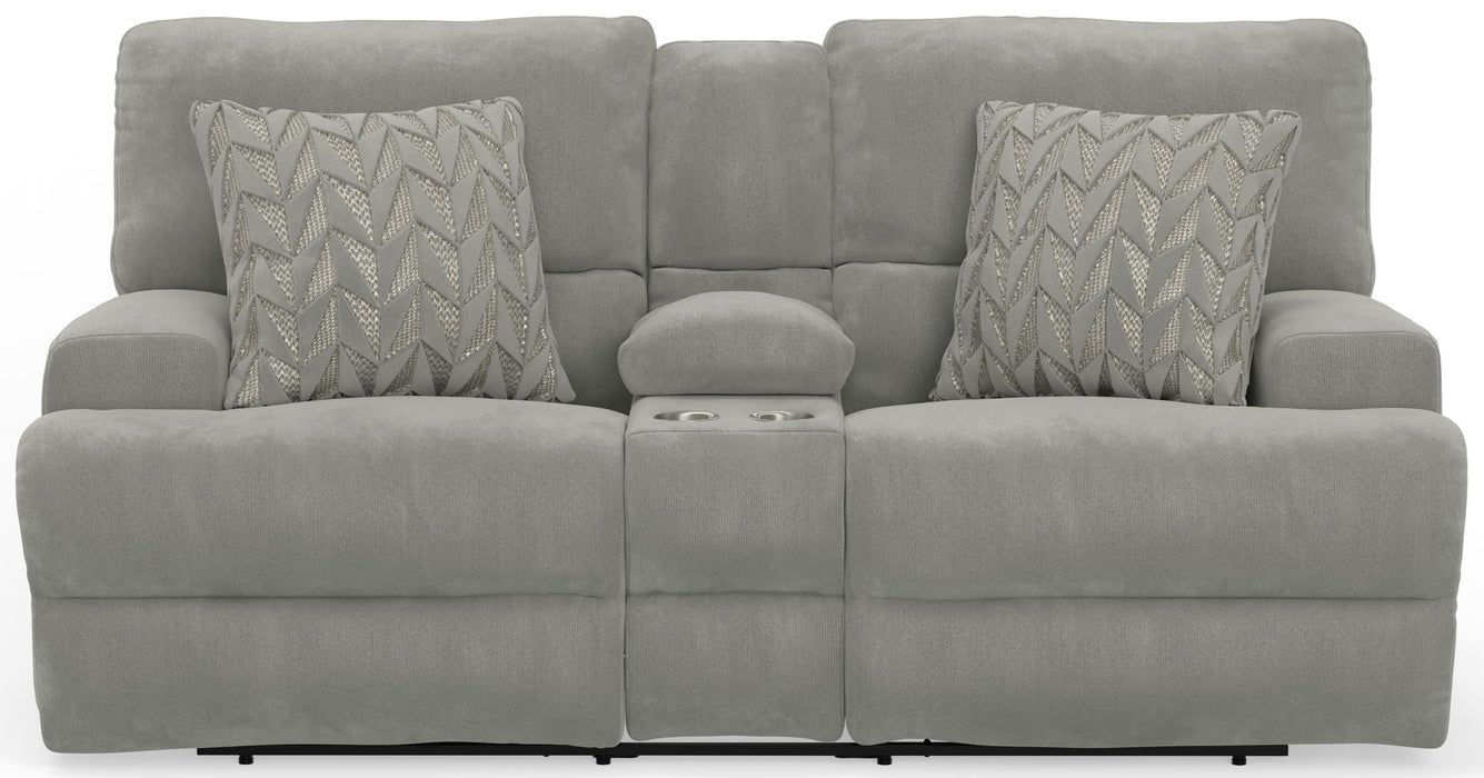 Renaldo - Power Console Loveseat With Zero Gravity Recline - Stone