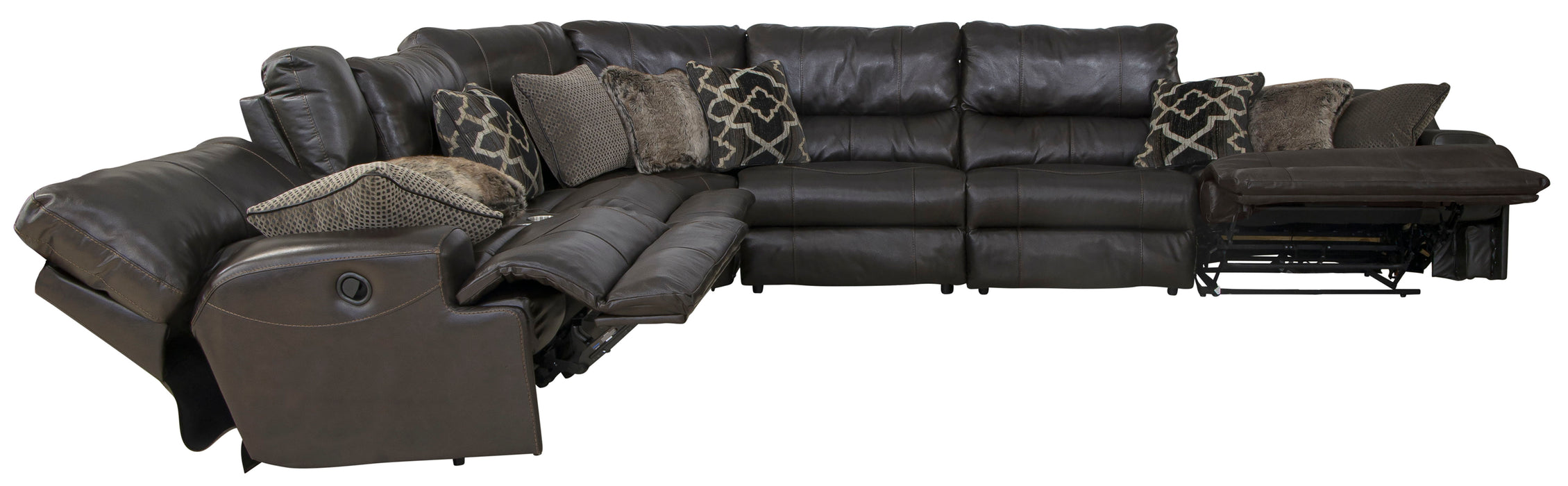 Como - Italian Leather Match Reclining Sectional