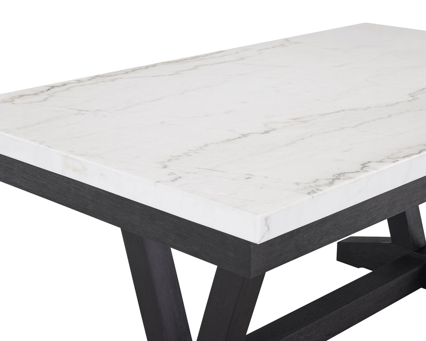 Varley - Genuine Marble Dining Table - Charcoal & White