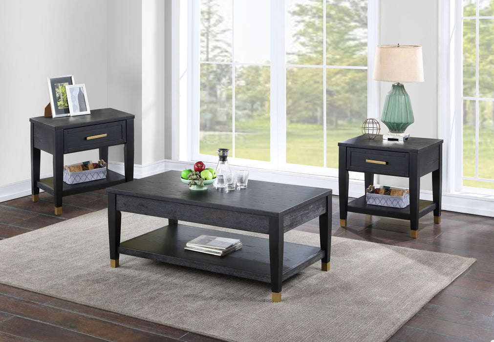 Yves - 3 Piece Occasional Table Set - Black