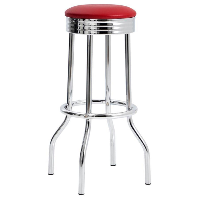 Retro - Upholstered Metal Swivel Bar Stool (Set of 2)