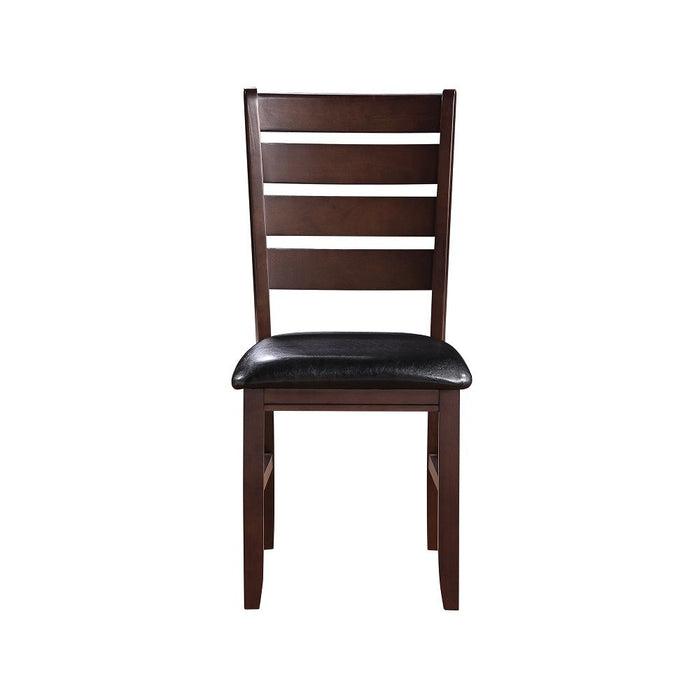 Urbana - Side Chair (Set of 2) - Black Synthetic Leather & Cherry Finish