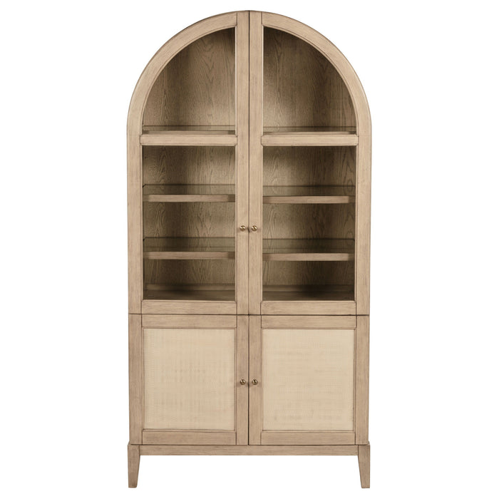 Kailani - 4-Door Cane Dining Vitrine Display Cabinet - Beige Oak