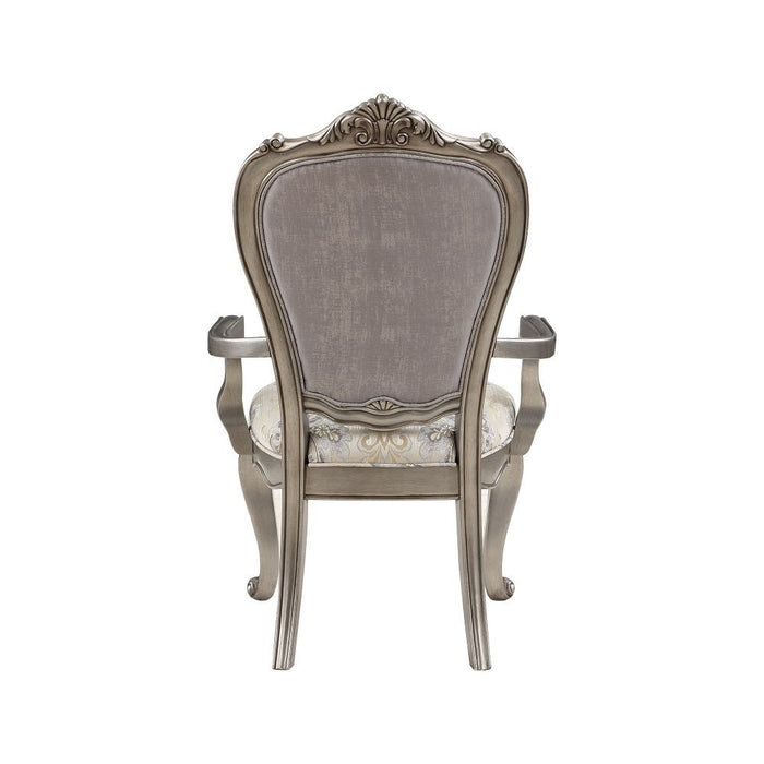 Ariadne - Arm Chair (Set of 2) - Velvet & Antique Platinum