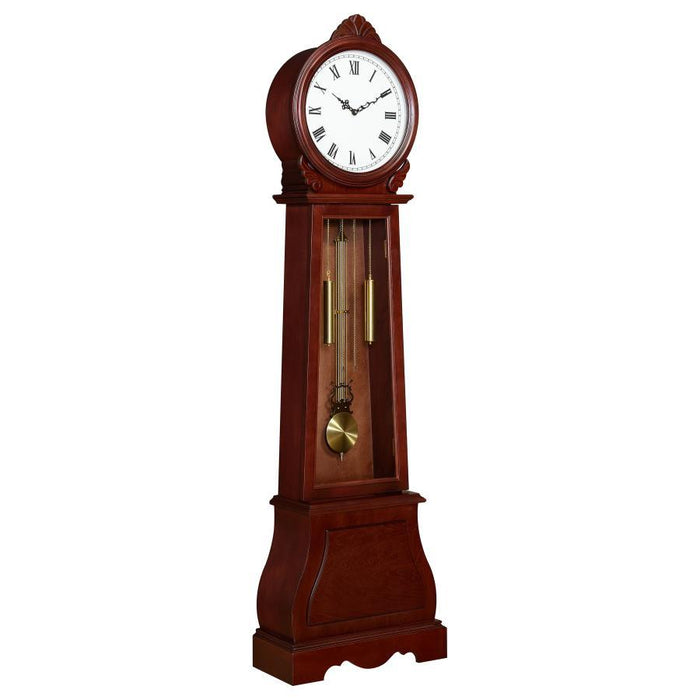 Narcissa - Grandfather Clock With Adjustable Chime - Brown Red