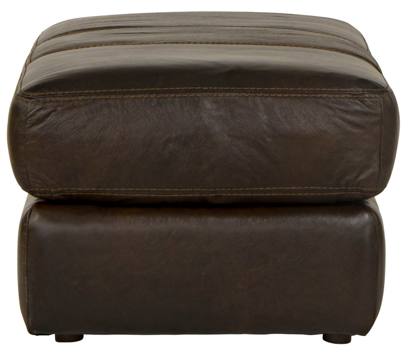 Pavia - Top Grain Italian Leather Match Ottoman - Cocoa