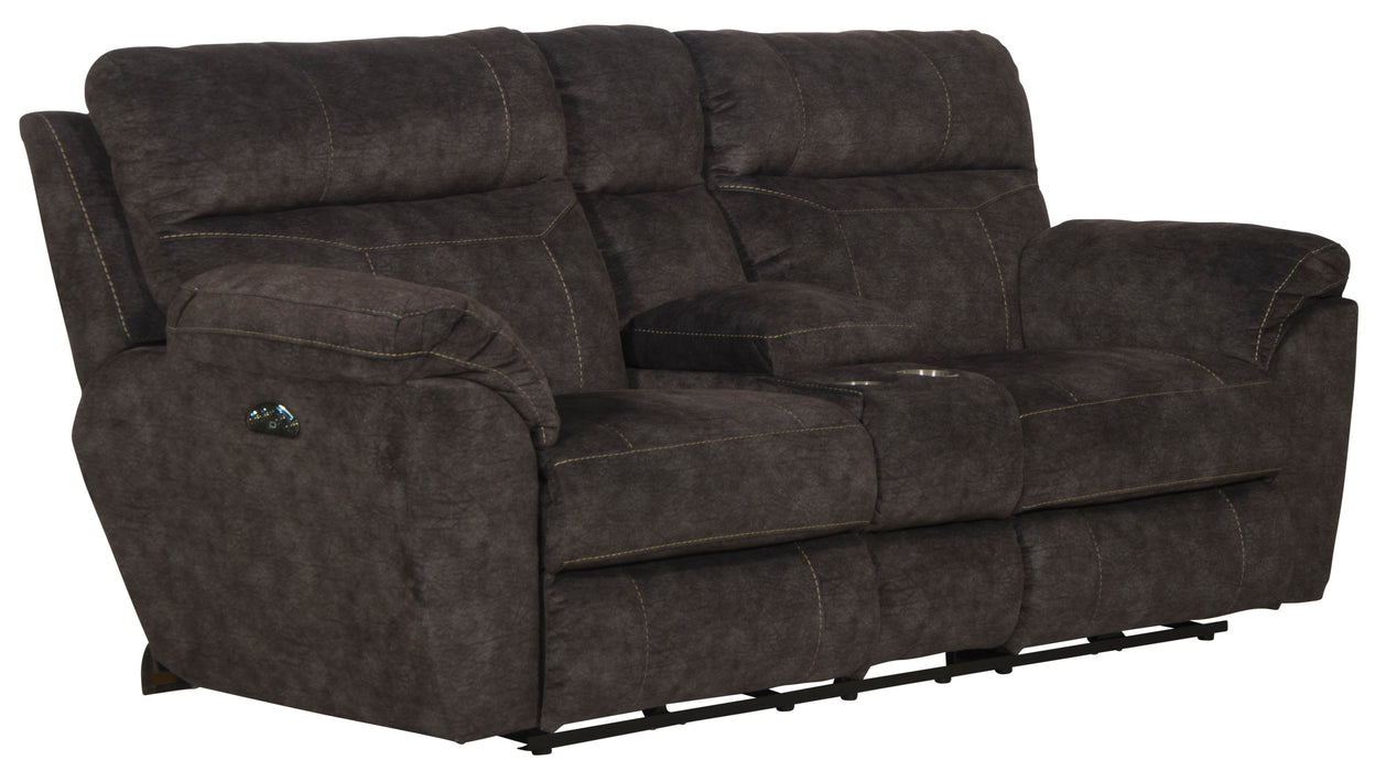 Sedona - Power Headrest Lay Flat Reclining Console Loveseat With Storage & Cupholders