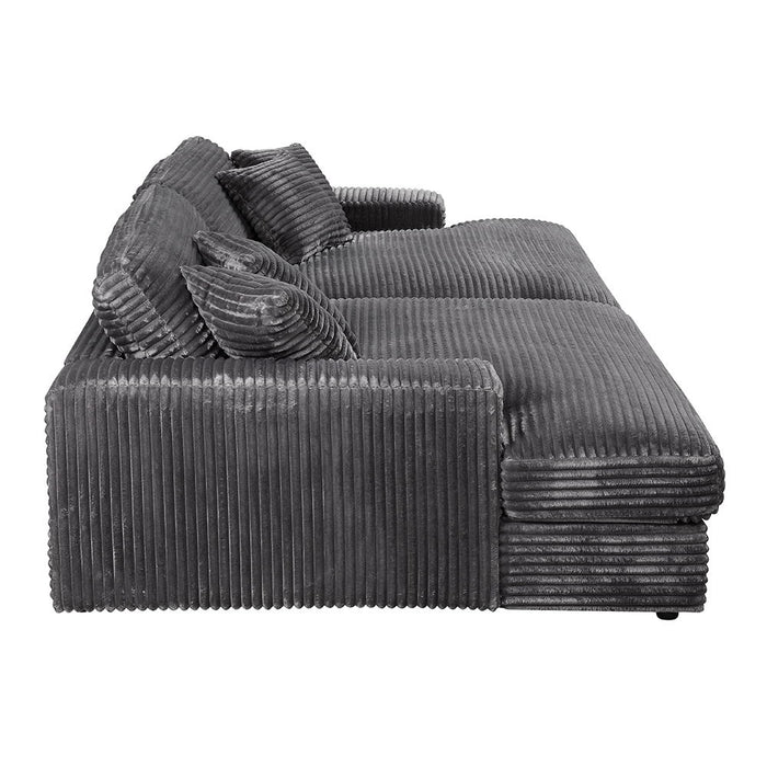 Hilde - Double Chaise With 2 Pillows - Dark Gray