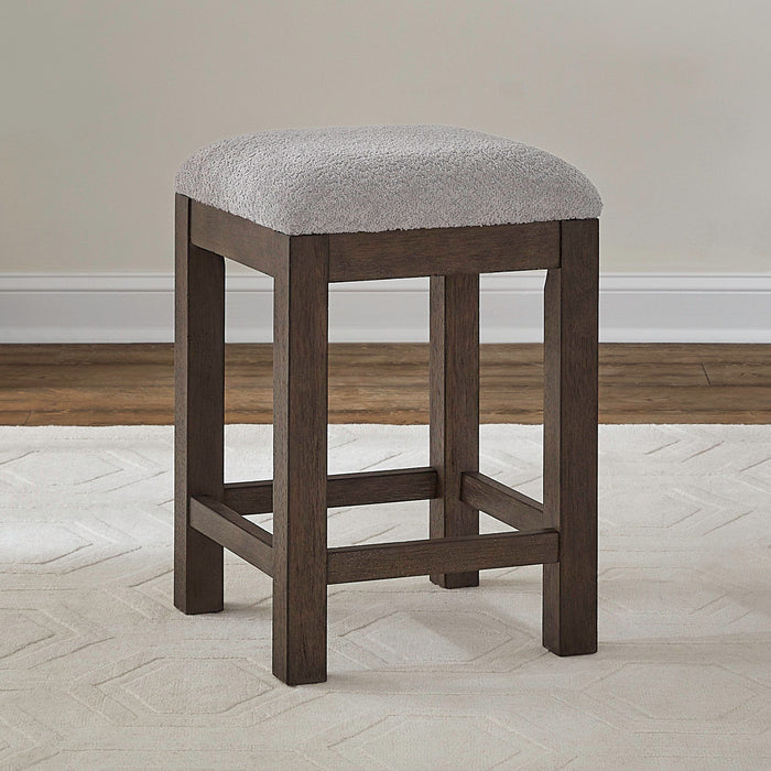 Cascade Falls - Upholstered Console Stool - Satin Espresso / Gray