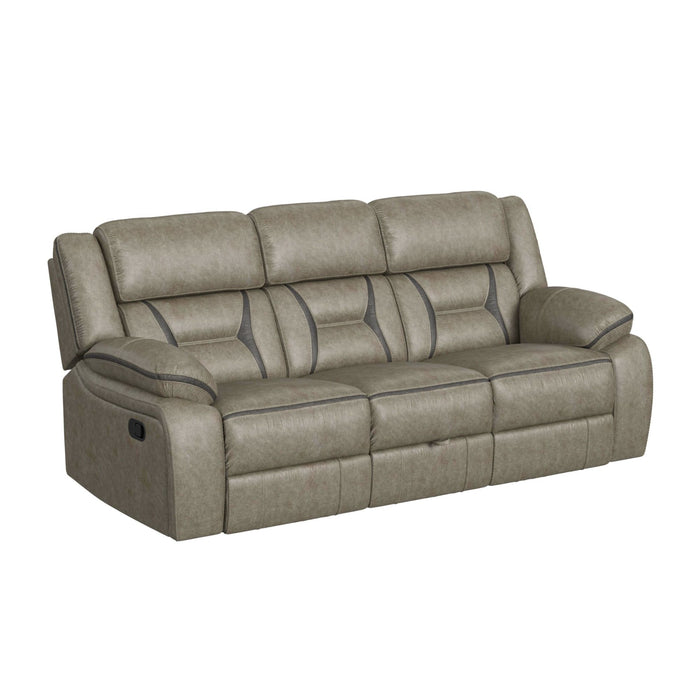 Engage - Motion Sofa With DDT, Drawer And PWS - Corral Gray