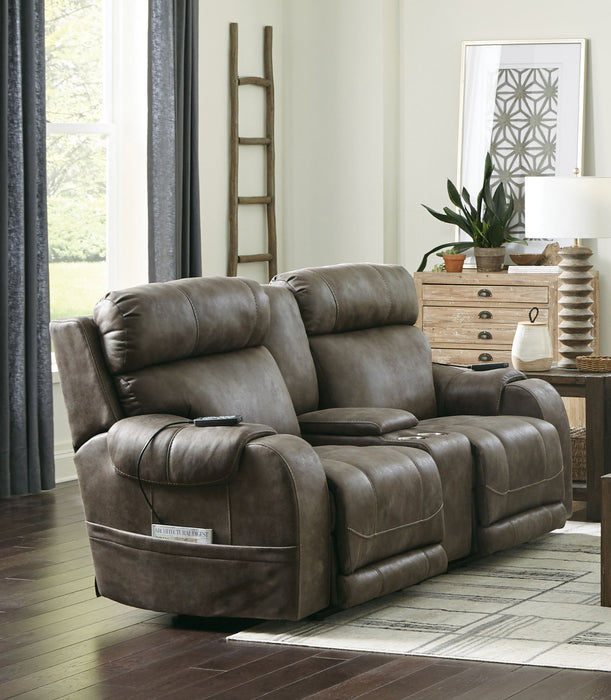 Serenity - Power Reclining Console Loveseat With Power Adjustable Headrest And CR3 Heat / Massage / Lumbar