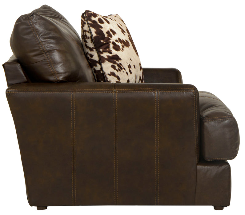 Pavia - Top Grain Italian Leather Chair With Cuddler Cushions - Cocoa