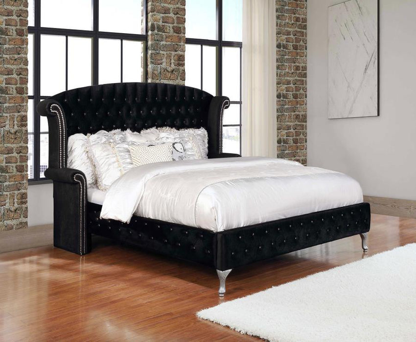 Deanna - Upholstered Wingback Bed