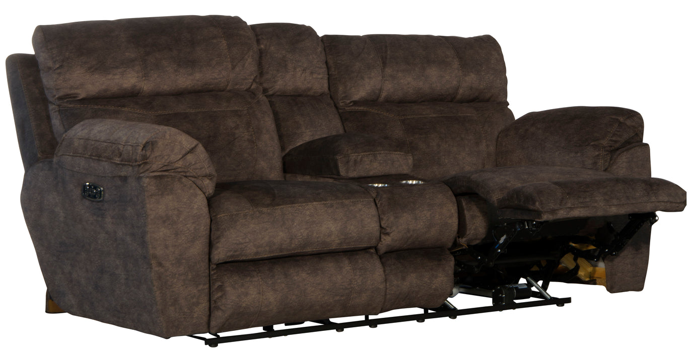 Sedona - Power Hdrst With Lumbar Lay Flat Reclining Console Loveseat With Storage & Cupholders