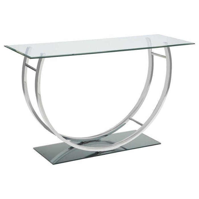 Danville - U-Shaped Sofa Table - Chrome