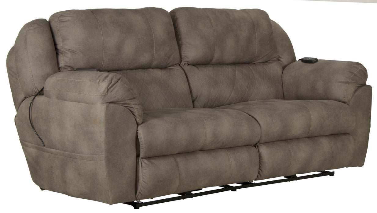 Flynn - Power Lay Flat Reclining Sofa Power Adjustable Headrest & Lumbar and Dual Heat & Massage - Fig