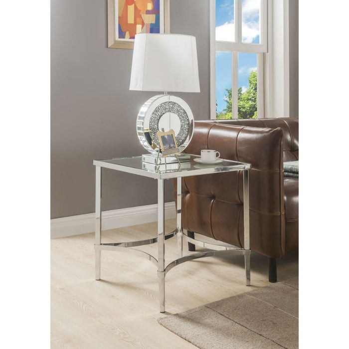 Petunia - End Table - Chrome & Mirror