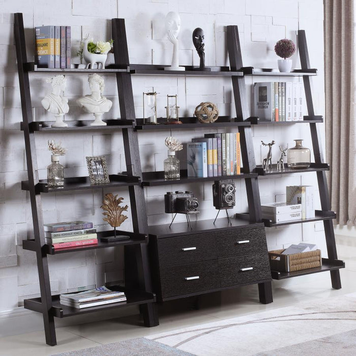 Colella - 3 Piece Storage Ladder Bookcase Set - Cappuccino