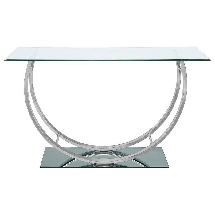 Danville - U-Shaped Sofa Table - Chrome