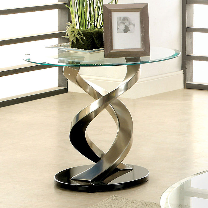 Nova - End Table - Satin Plated / Black