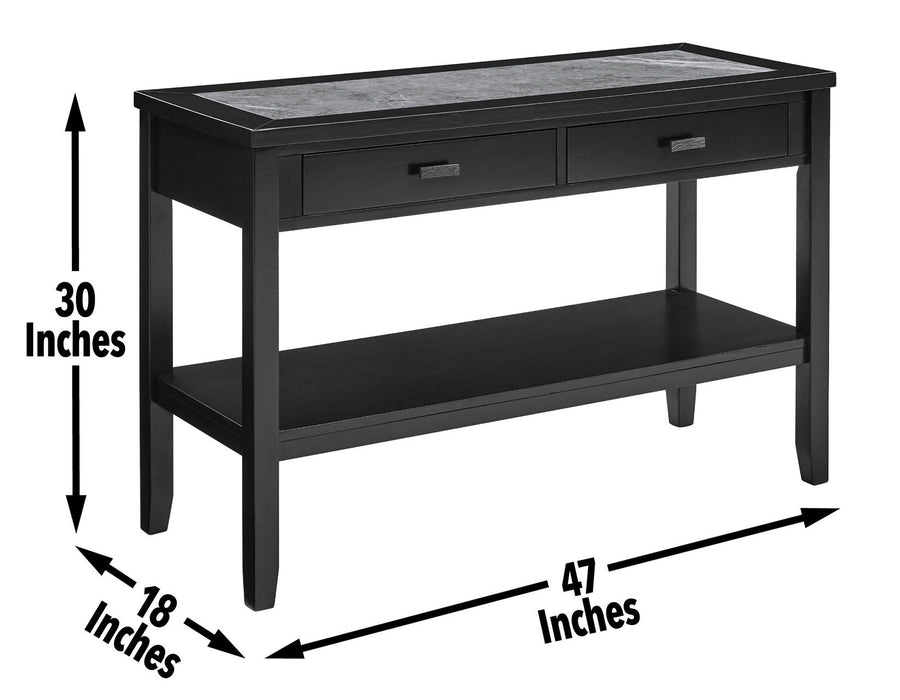 Garvine - Sintered Stone Sofa Table - Black