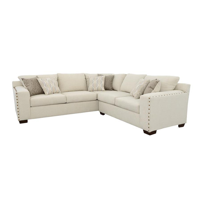 Aria - Upholstered Track Arm Sectional Sofa - Oatmeal