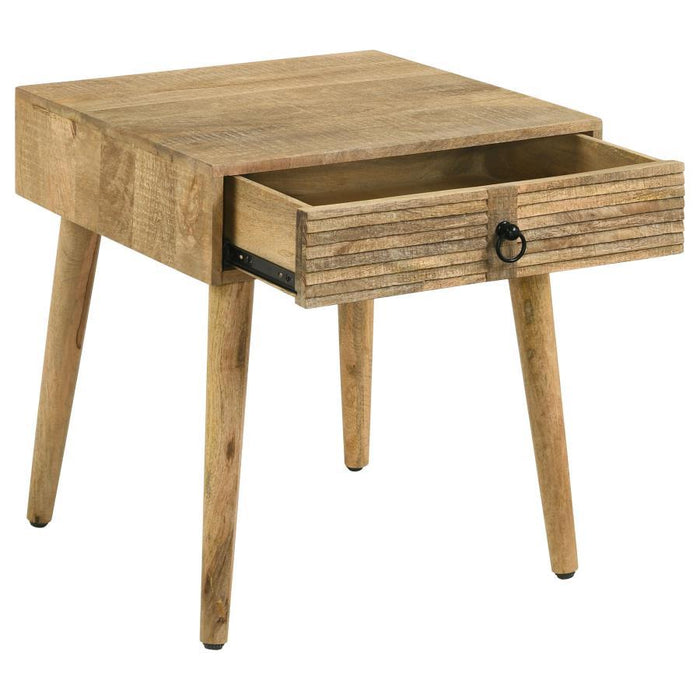 Zabel - Square 1-Drawer End Table - Natural