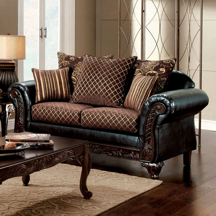 San Roque - Loveseat - Brown / Espresso / Dark Cherry