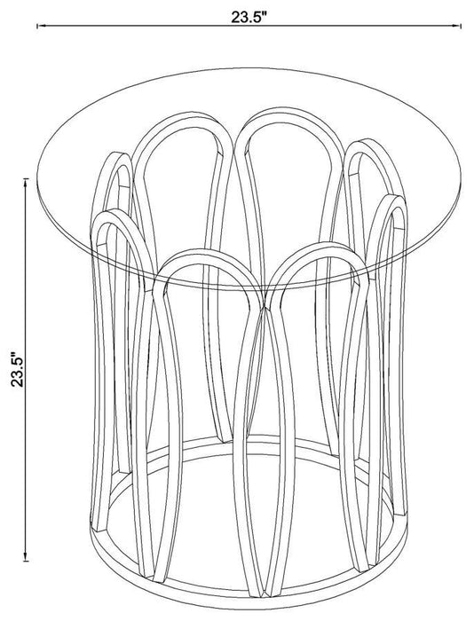 Monett - Round End Table - Chocolate Chrome And Clear