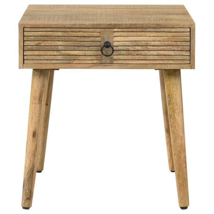 Zabel - Square 1-Drawer End Table - Natural