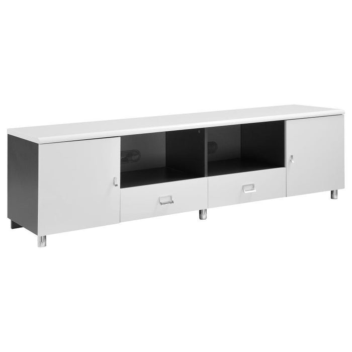 Burkett - 2 Door Engineered Wood TV Stand - White High Gloss