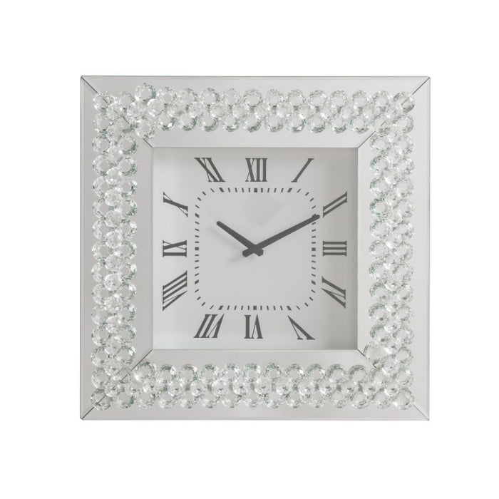 Lotus - Wall Clock - Mirrored & Faux Crystals