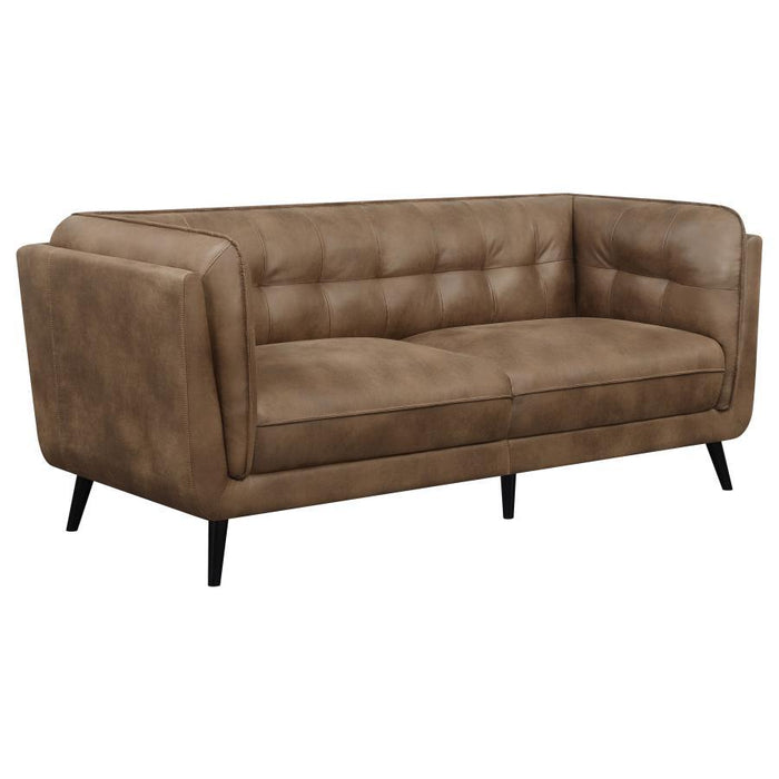 Thatcher - Upholstered Button Tufted Sofa - Brown