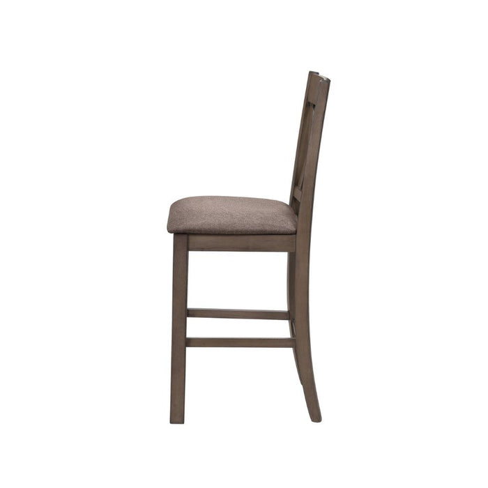 Scarlett - Counter Height Chair (Set of 2) - Brown Fabric & Walnut