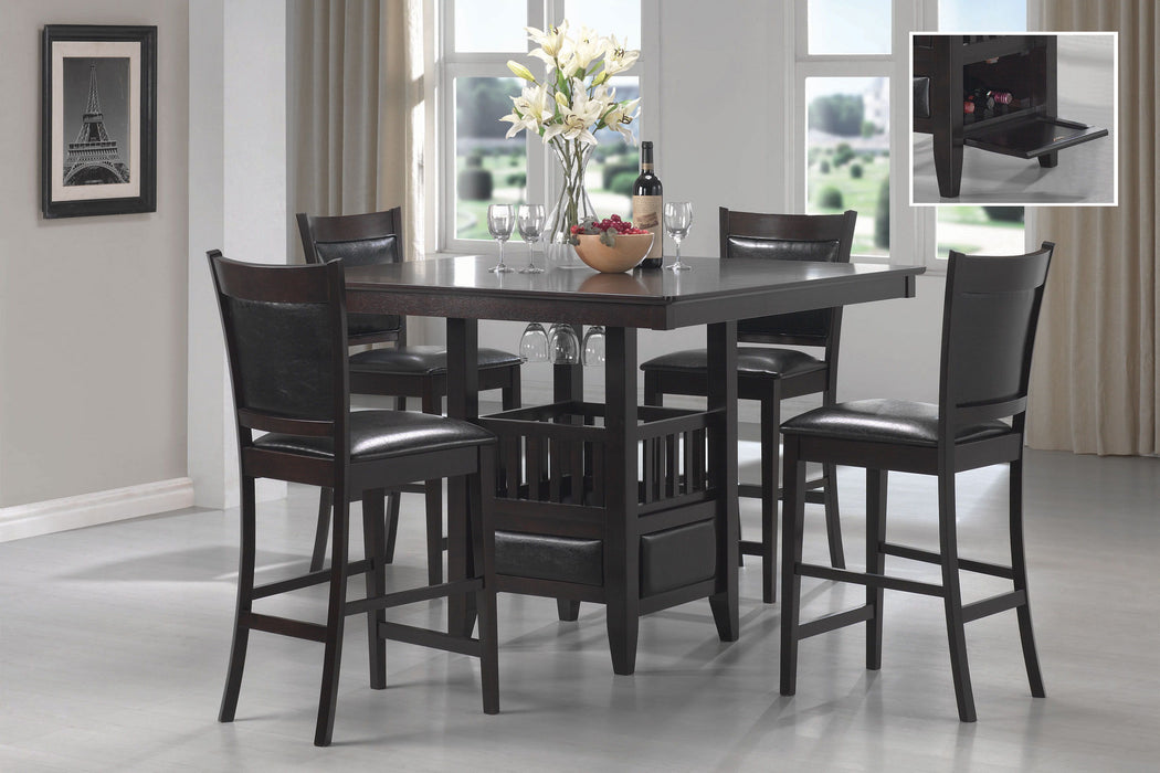 Jaden - 5-Piece Square Counter Height Dining Set - Espresso