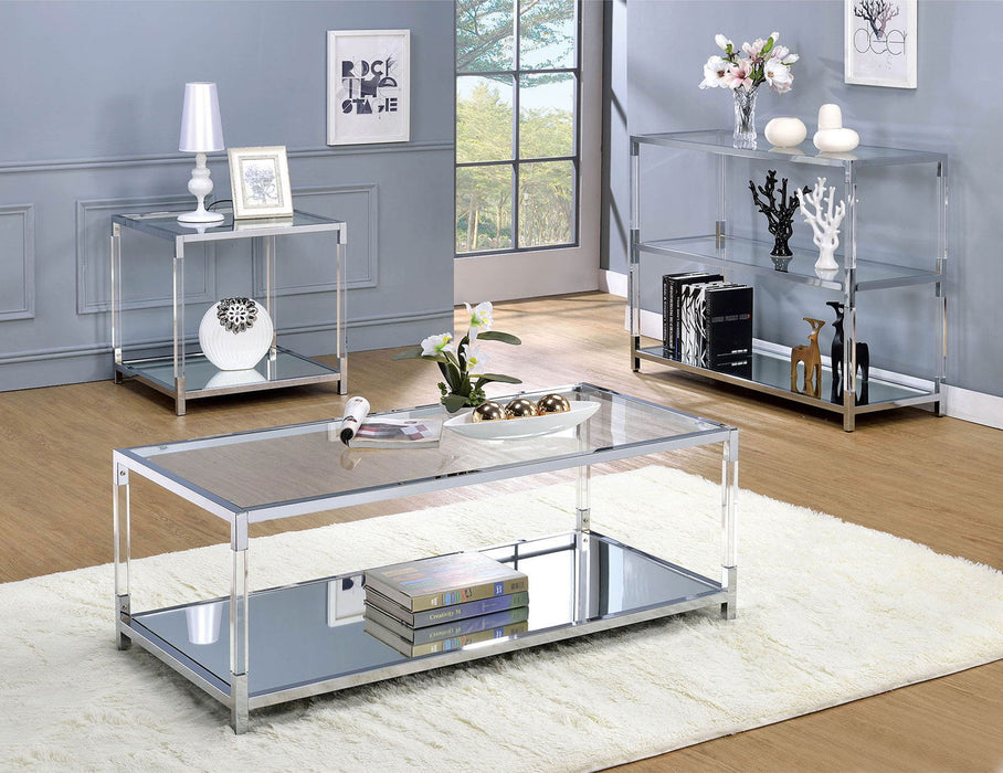 Ludvig - End Table - Chrome / Clear