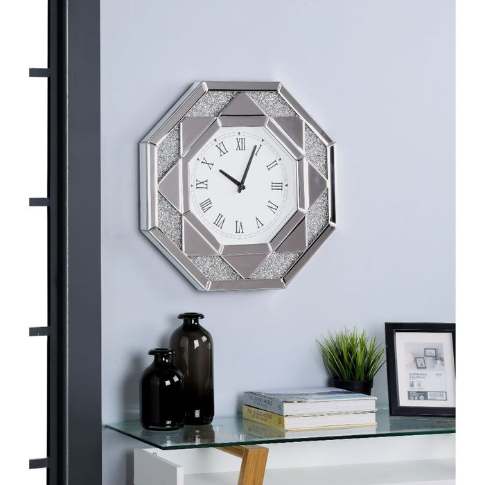 Maita - Wall Clock - Mirrored & Faux Gems