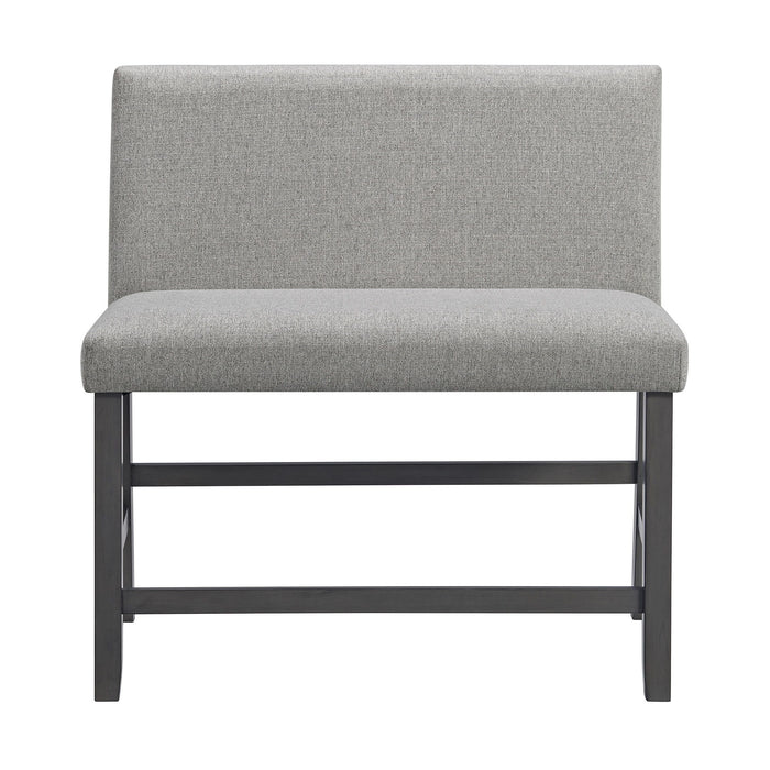 Seneca - Counter 3 Piece Corner Bench Grey Fabric - Grey