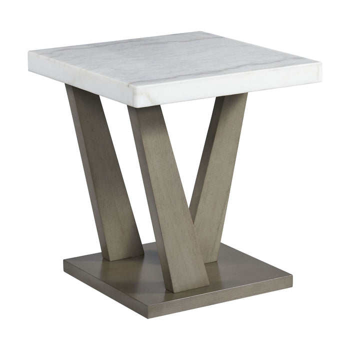 Greta - Square End Table - Gray