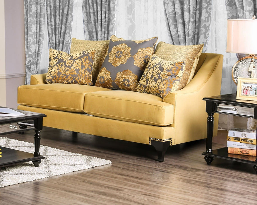 Viscontti - Loveseat - Gold / Gray