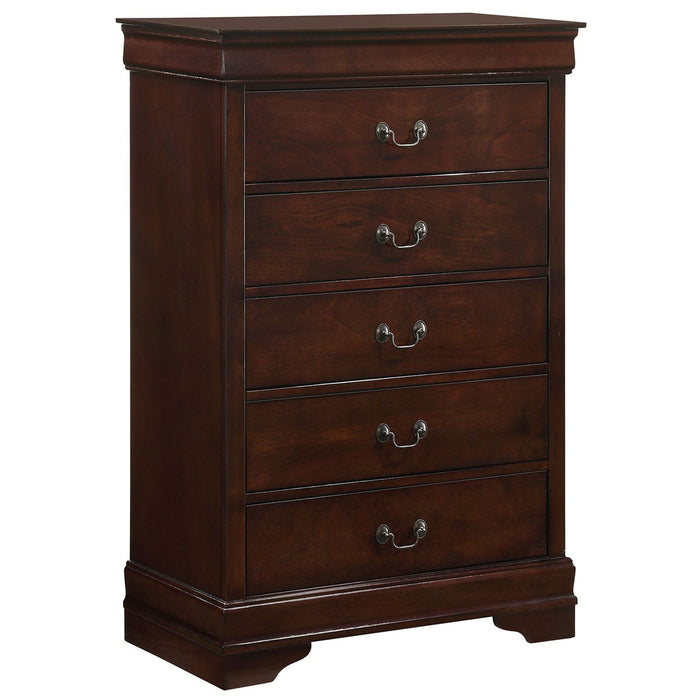 Louis Philippe - 5-Drawer Chest (Sturdy) - Cherry