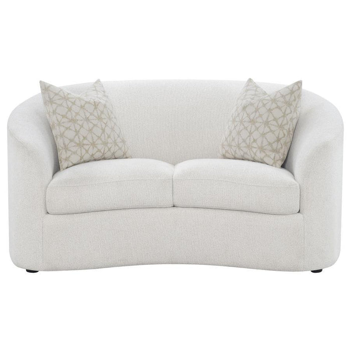 Rainn - Upholstered Tight Back Loveseat - Latte