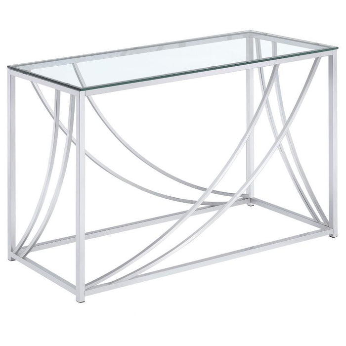 Lille - Glass Top Rectangular Sofa Table Accents - Chrome