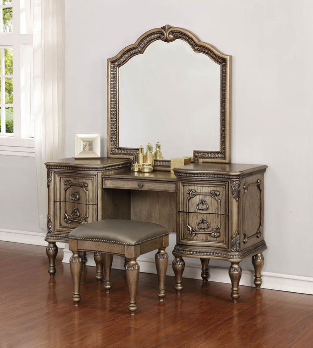 B02011 - 2 Piece Vanity Set (Base And Mirror) - Platinum