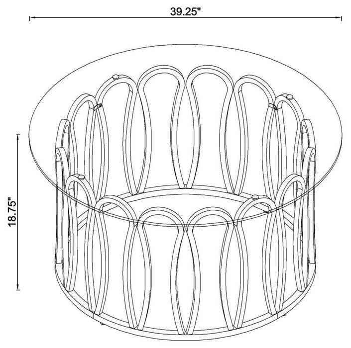 Monett - Round Coffee Table - Chocolate Chrome And Clear