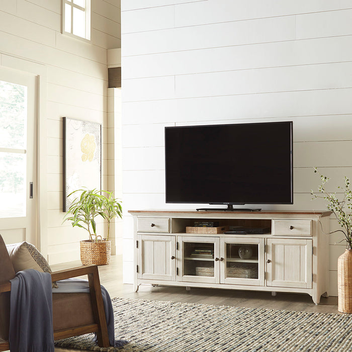 Farmhouse Reimagined - Entertainment 72" TV Stand - White