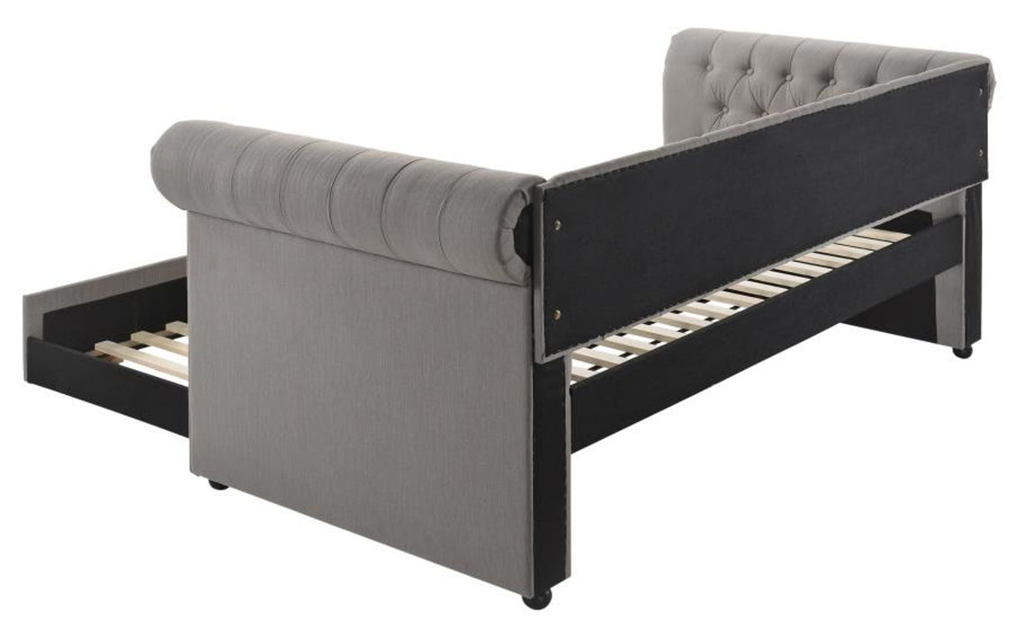 Kepner - Upholstered Twin Daybed With Trundle - Gray