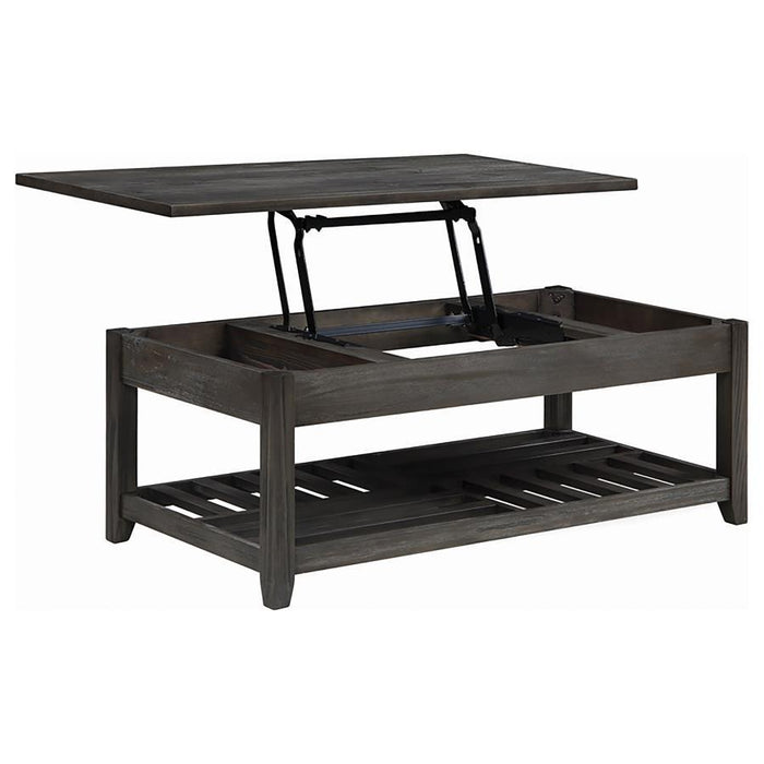 Cliffview - Lift Top Coffee Table With Storage - Cavities Gray